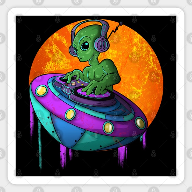 Cool Alien Music Dj Sticker by Trendy Black Sheep